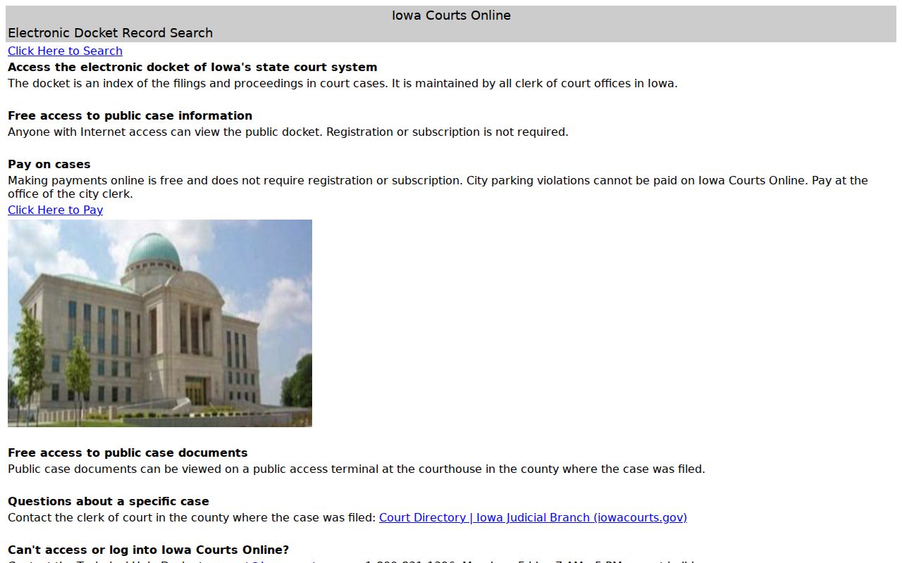 Lee County criminal court records Iowa Courts Online search